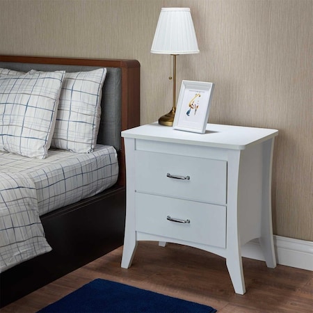 Made-To-Order 25 x 24 x 16 in. Particle Board, MDF White Nightstand MA3112474